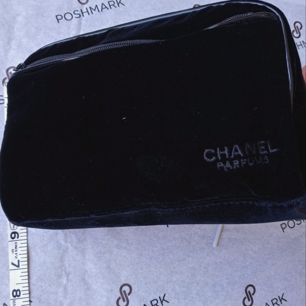 Chanel Velvet Cosmetic Bag with Double. Zippers - Picture 6 of 10